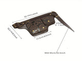 Printed Handmade Multi-functional Waist Bag Adjustable for Chest Bag Use, Retro Print Multi-buckle V1232-YHKB002