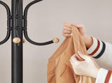 Metal Coat Rack Stand Hat Hanger, Black, 182cm V178-61284