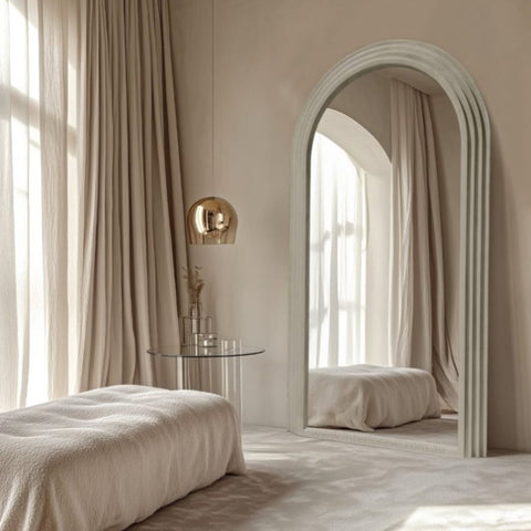 Interior Ave - Sierra Arched Step Mirror Signature Sculptural Concrete Statement Piece V355-IA-DM-SC