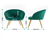 Artiss Armchair Velvet Green Eloise UPHO-C-ARM-5107-GR