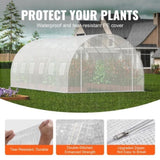 Walk-in Tunnel Greenhouse, 19.4x9.7x6.5 ft Hoop House Greenhouse Tunnel, Plant Hot House with V952-SDXWS20X10X78IHE2V0