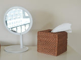 Rattan Tissue Box Cover Natural Woven Facial Napkin Holder Square Open bottom allows V1370-AZ4-04044