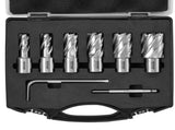 Annular Cutter Set, 6 pcs Weldon Shank Mag Drill Bits, 1" Cutting Depth, 1/2" to 1-1/16" Cutting V952-GSGTZYC6J100O3DW2V0