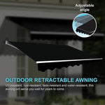 Outdoor Folding Arm Awning Retractable Sunshade Canopy Black 3.0m x 2.5m V63-842731