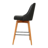 Artiss 2x Bar Stools Swivel Seat Wooden Charcoal BA-TW-8125-CHX2