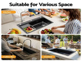 Cefito Kitchen Sink 304 Stainless Steel Bar Sink Millet Grain Water Basin Sink SINK-RG-7545T-BK