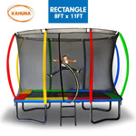 Kahuna Trampoline 8 ft x 11 ft Outdoor Rectangular Rainbow TRA-FJP-RCT-0811-RB