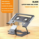 Black Desktop Computer Stand Phone Stand 2-In-1 Stand Ergonomic Stand Posture V1106-903-55608