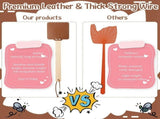 4 Pieces 17.3 Inch Fly Swatter Leather Fly Swatter Long Fly Swatter Manual Fly Swatter V1369-AZ3-W-11389
