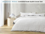 Accessorize Augusta White Ruched Quilt Cover Set Queen V442-HIN-QUILTCS-AUGUSTA-WHITE-QS