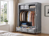 Artiss Large Portable Clothes Closet Wardrobe with Tiebacks Grey DIY-WR03-170-GY