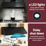 Devanti 1500mm Commercial BBQ Range Hood Dual Motor W/ Remote Control Black RH-RC-BBQ-1500