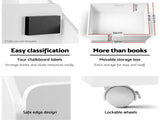 Keezi 4 Tiers Kids Bookshelf Storage Organiser Children Bookcase Drawers Display FUNKI-K-BC1-B-WH