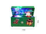 Christmas Style Music Box Beautiful Plastic Creative Santa Claus Decor LED Music Box for Party-Green V1263-JX-752