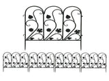 5-Piece Decorative Garden Fence Black Metal Wire Patio V767-XJJ516-BK-G2