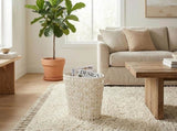 Wicker Trash Can,Bathroom Trash Can,Waterproof Wicker Waste for Bathroom,Narrow Small Waste V1258-DP02-F-948