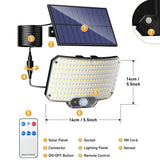 238LED Solar Powered Motion Sensor Outdoor Flood Light in Black V178-59171
