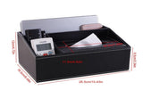Multifunction Tissue Box Black Multiple Compartments Durable PU Leather Rectangular Tissue Box Cover V1294-YM0706-3117230244811