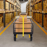 1400 Lbs Steel Garden Cart, Heavy Duty Pullable Garden Yard Cart, 2 in 1 Outdoor Metal Utility V952-ZXHYTCHH1400QIBNMV0