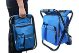Portable Cooler Stool Multi-Function Folding Fishing Chair - Blue V1308-DSZKI-898-2