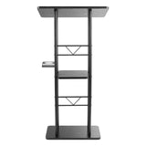 Podium Stand, 1180 mm Metal Lectern, Curved Standing Podium with Wide Reading Surface, Open Storage V952-JT1CGKJS47INZX1A5001V0