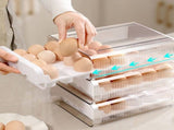 Egg Storage Box with Tray for Refrigerator - Plastic Egg Holder Container for Fridge Organization, V1369-AZ3-W-11151