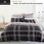 Logan and Mason Charlie Slate Quilt Cover Set Single V442-LED-QUILTCS-CHARLIE-SLATE-SB