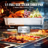 6 Pack Hotel Pans, Full Size Anti-Jam Steam 0.8mm Thick Stainless Steel Restaurant Steam Table V952-11QCCPWG4YCSYANA6V0