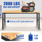 VEVOR Adjustable Height Workbench 1549 x 508 mm Work Bench Table Power Outlets V952-SMKDJGZTBDLZMOAL4V3