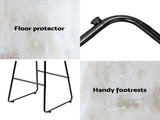 Artiss 4x Bar Stools Leather Padded Metal BA-TW-9078-BKX4