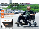 Wheelchair Steel Transport Chair Foldable Wheelchair 24-In W Seat 300lbs V952-FWYSLYTGHX24GCRZ7V0