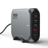 USP 188W GaN 5 Ports USB-C PD Laptop Wall Charger Black - 3x USB-C, 2x USB-A, Efficiently, High V1202-V2-MPA-6976552041621