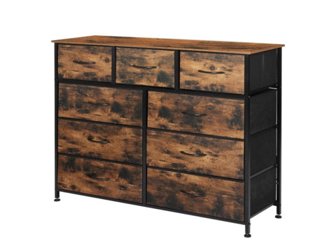 Levede Storage Cabinet Tower Chest Brown Fold CH1098-9-BR_NZ