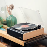 Victrola Eastwood Turntable + Bundled Crosley Record Storage Display Stand V398-VTR-72-BAM-BSS