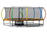 Kahuna 10 ft x 15 ft Oval Outdoor Trampoline with Reversible Rainbow & Orange Safety Pad Safety TRA-ZOV-1015-RBOR