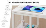 Casadiso Bedside Table with Integrated Power Board - White V384-ORION7PW