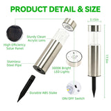 Solar Pathway Lights Outdoor, Stainless Steel Solar Garden Lights, Bright 35LM Warm White LED, Auto V1107-118-31566-BLK-4PACK
