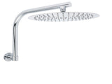 Chrome Round 12" Large Rainfall Shower Head 360&degSwivel Gooseneck Wall Arm Set V1233-A619KSR112