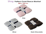 Troy Pattern Coral Fleece Extra Large Throw / Single Sized Blanket 150 x 200 cm Silver V442-YTL-THROW-3176TROY-SILVER-RE