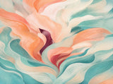 Tidal Bloom Floating Frame Canvas Wall Art - Portrait - 40W x 50H cm - White V767-PP-TB-4050-FW