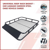 Universal Roof Rack Basket - Car Luggage Carrier Steel Cage Vehicle Cargo V63-825471