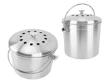 Countertop Compost Bin Round Stainless Steel Remove Odors Composting Bin with Carbon Filters for V1294-YM0703-3117230126811