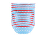 12PCS 6in Salad Bowls Food Serving Bowls Imitation Porcelain Dinnerwar TablewareLight Blue Dot V1294-YM0901-3118210047014