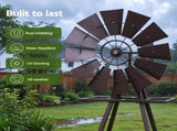 Gardeon Garden Windmill Metal Outdoor Yard Decor 160cm Bronze GWM-B-160CM-BR