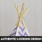 Giant Cotton Canvas Kids Teepee Wigwam Children Pretend Play Tent Indoor Outdoor Party - purple V610-TEE-537-PUR