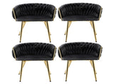 1 Set of 4 Artiss Dining Chairs Velvet Armchair Black UPHO-C-DIN-01-VEL-BKX4