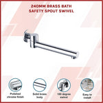 240mm Brass Bath Safety Spout Swivel V63-823331