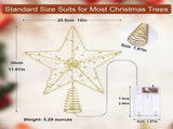 Christmas Tree Topper Star with LED String Light Glitter Christmas Tree Top Star Lamp for Christmas V1294-YM0714-10305585