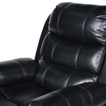 Chelsea 2R Seater Finest Leatherette Recliner Feature Console LED Light Ultra Cushioned V43-REC-CHLS2RBL