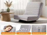 Artiss 4PCS Swivel Floor Chair 360 Adjustable Foldable Lounge Seat Floor Sofa Chair Grey FLOOR-SBL-03LIN-GYX4